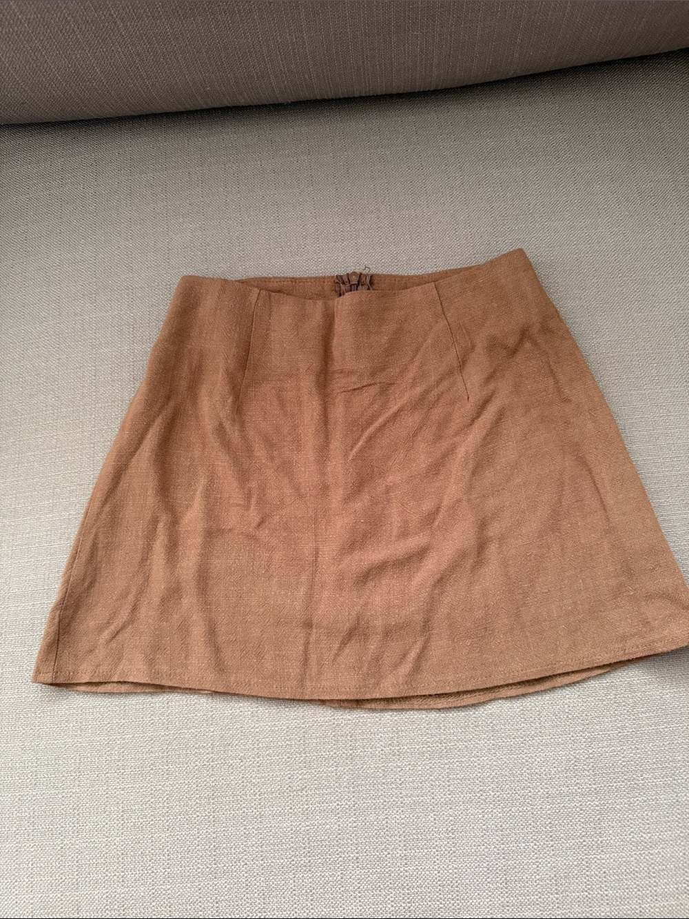 Princess Poly Zippered Classic Brown A-Line Micro Skirt